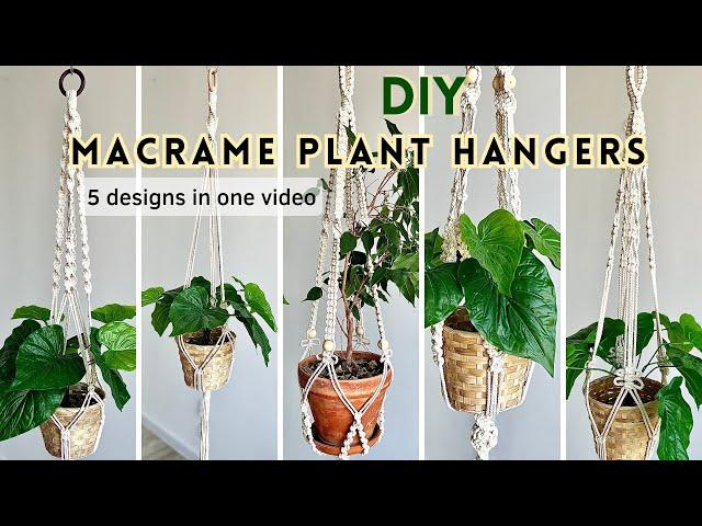 DIY How To Make A Macrame Plant Hanger Tutorial  Step by step │ Hanger for Flowers 5 designs