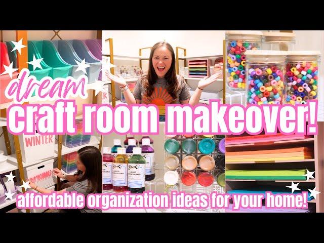 Room makeover clean declutter organize!  Dream Craft Room Makeover! Home organization on a budget