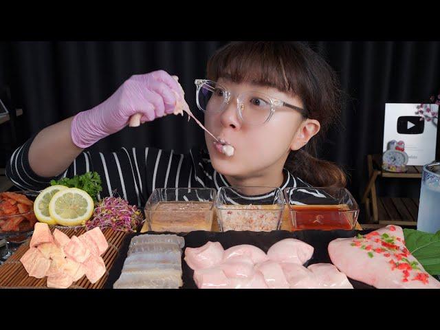 치즈처럼 늘어나는 홍어애(홍어회) Mukbang eating show