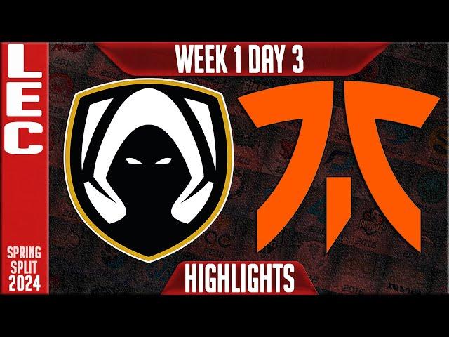 TH vs FNC Highlights | LEC Spring 2024 W1D3 | Team Heretics vs Fnatic