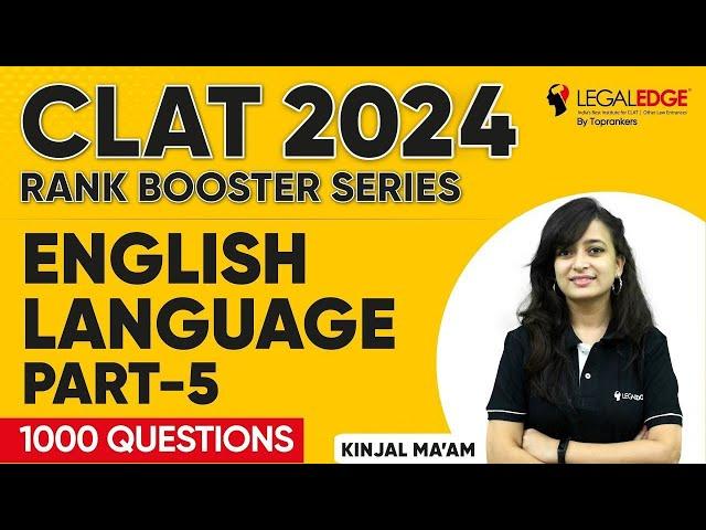 English for CLAT 2024 Preparation (Part 5) | Important Questions | CLAT 2024 Rank Booster Series