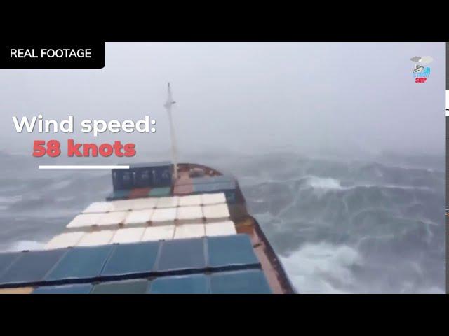 Cargo ship into a huge storm