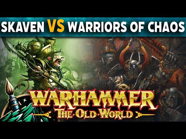 Skaven VS Warriors of Chaos   Warhammer The Old World Live Battle Report