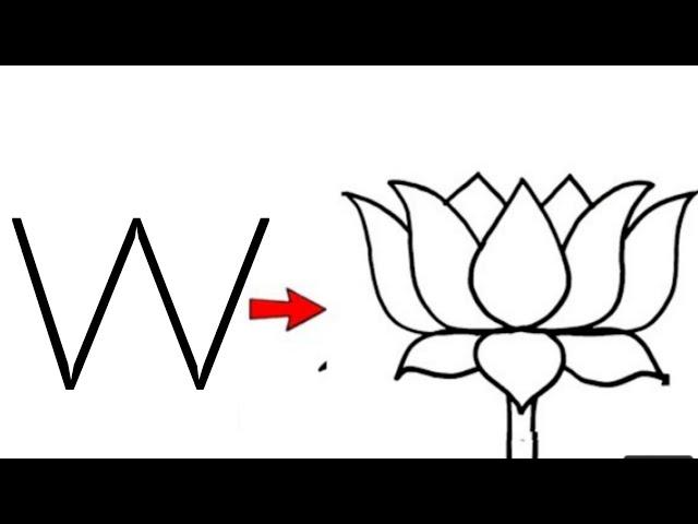 How To Make A Lotus Drawing Easy | How To Draw A Lotus Flower Very Easy Step by step