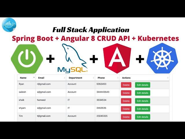 Full-Stack with Angular 8 + Spring Boot + Mysql CRUD API application on Kubernetes cluster