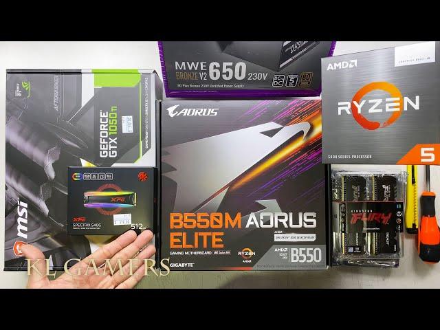 Satisfying ID Cooling Gaming PC Build AMD Ryzen 5 5600G GIGABYTE B550M AORUS ELITE GTX1050Ti