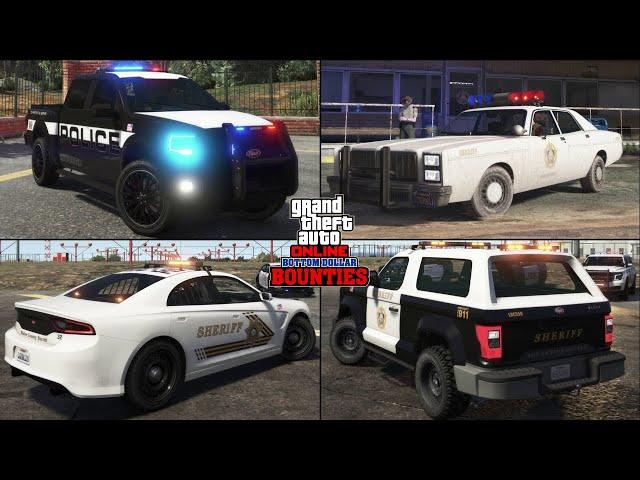 GTA 5 Online - Potential Police Vehicles for Bottom Dollar Bounties DLC