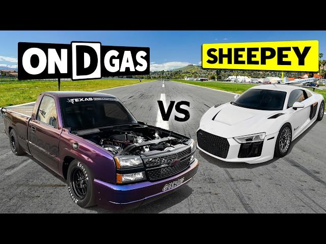 @ONDGAS' 1500hp Twin Turbo Silverado vs @SheepeyRace's 1200hp R8 // THIS vs THAT