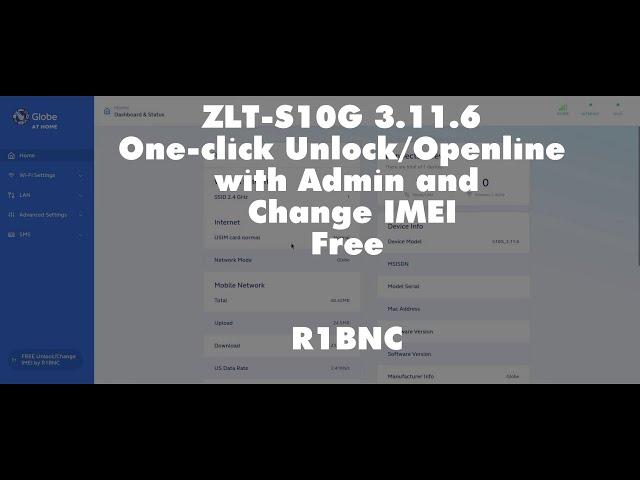 ZLT-S10G 3.11.6 Free Unlock Openline Admin Tutorial