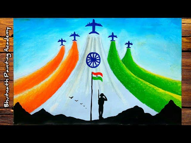 how to draw Republic day drawing easy||independence day painting