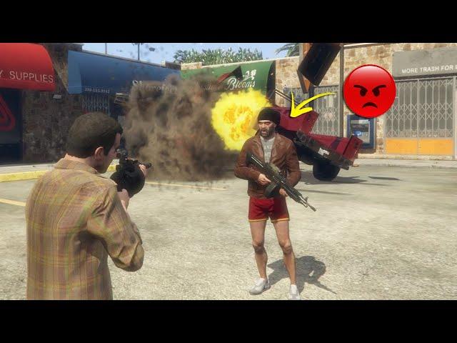 GTA 5 - What Happens If You Destroy Protagonist's Car ? (Franklin, Michael, Trevor)