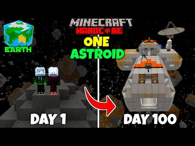 We Survived 100 Days On ONE ASTROID In Minecraft Hardcore | Duo 100 Days