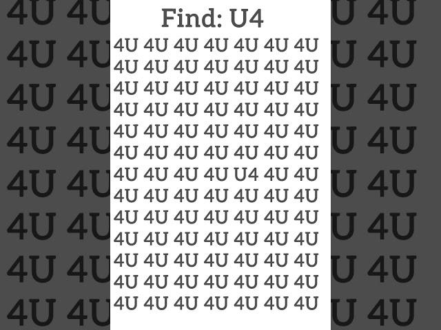 Only Smart People can spot U4 in under 6 sec. #spot #oddoneout #smartbrain #riddles #puzzlesolving