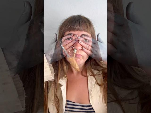Painting my face with my nose! #youtubeshorts #shortsfeed #shorts #painting #artist #art #painter