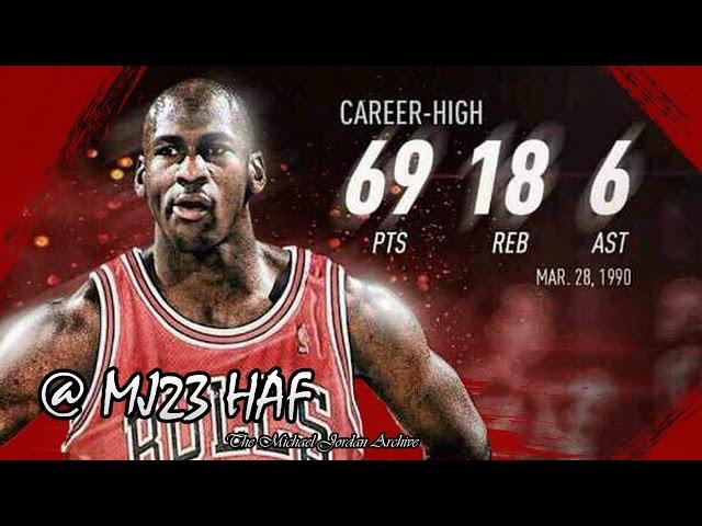 Michael Jordan Career High Highlights vs Cavaliers (1990.03.28) - 69pts! (HD 720p 60fps)