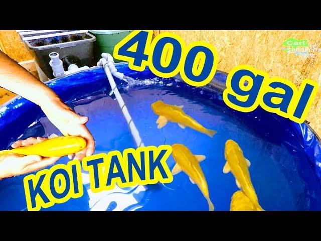 400gal KOI POND BUILD, INDOOR FOLDABLE FISH KEEPING, HOW TO PUT UP PUMPED BRUSH BIOFILTER DIY SETUP