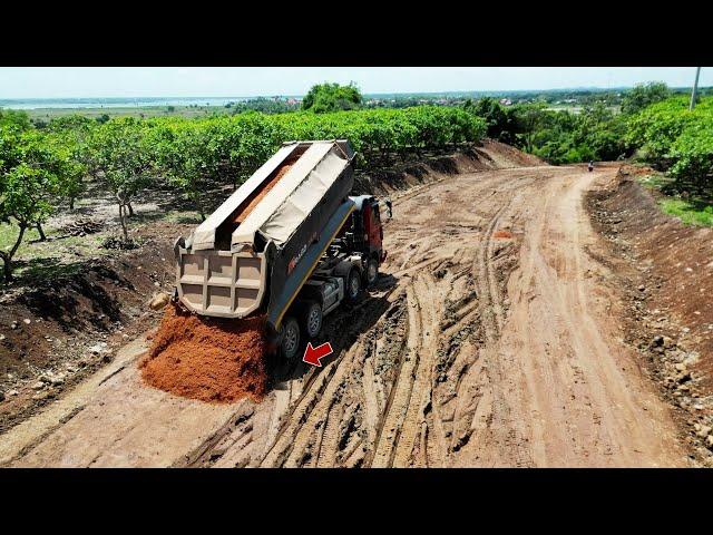 Excellent Skill of Building A Road Foundation Crossing A Huge Hill by DumpTruck 25.5T and Dozer D41P