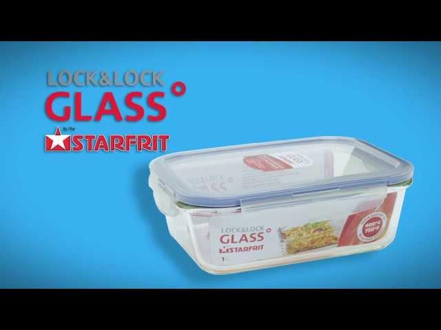 Lock & Lock Glass - English - Glass storage container with bonus plastic container