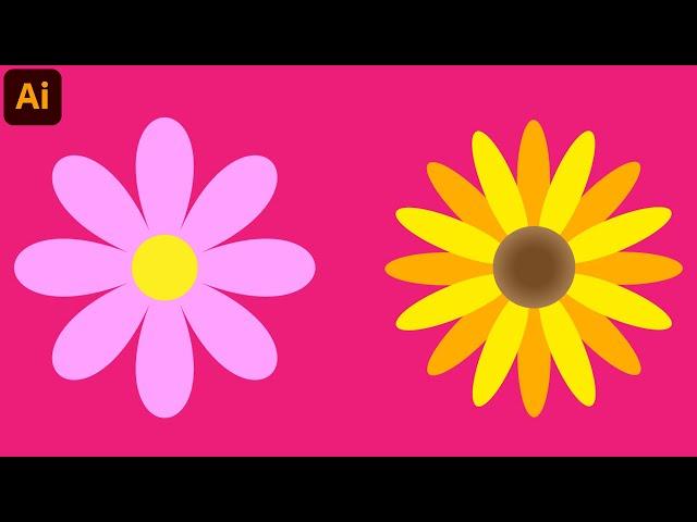 How to Draw Flowers - Adobe Illustrator Tutorial