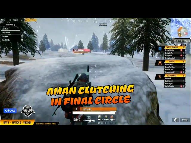 Entity Aman clutching in final circle, PMCO India finals match 5 live stream Highlights