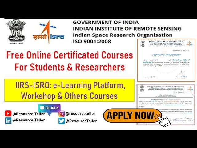 Free Online Certificate Courses & Workshops by @ISRO (Indian Space Research Org.) | How To Register