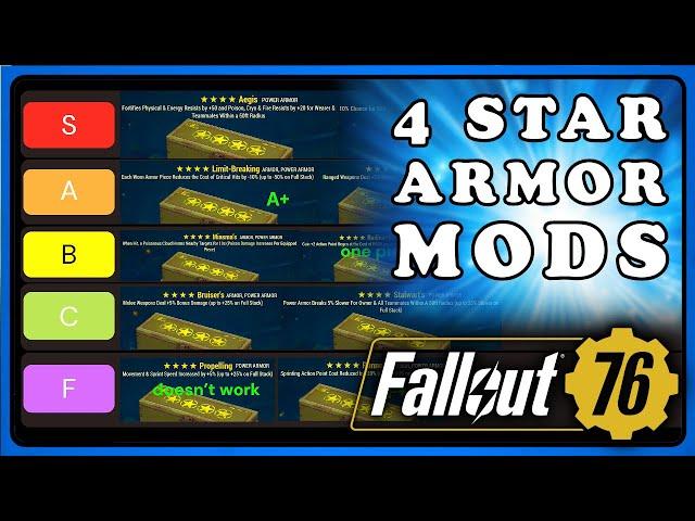 Fallout 76: 4 Star Legendary Armor & PA Mods - Tier List, Best 4 Star Aromor Mods and How Those Work