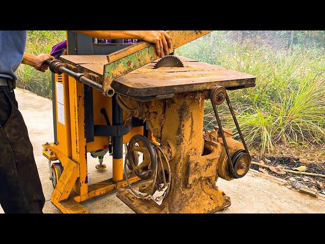 The Young Man Helped The Carpentry Workshop Restore An Old Table Saw // The Results Were Amazing