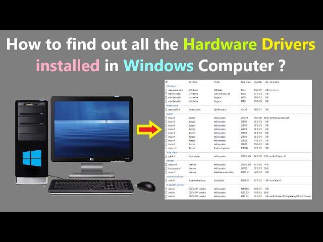 How to find out all the Hardware Drivers installed in Windows Computer ?