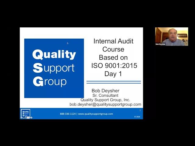 Course Agenda - ISO 9001:2015 Internal Auditing