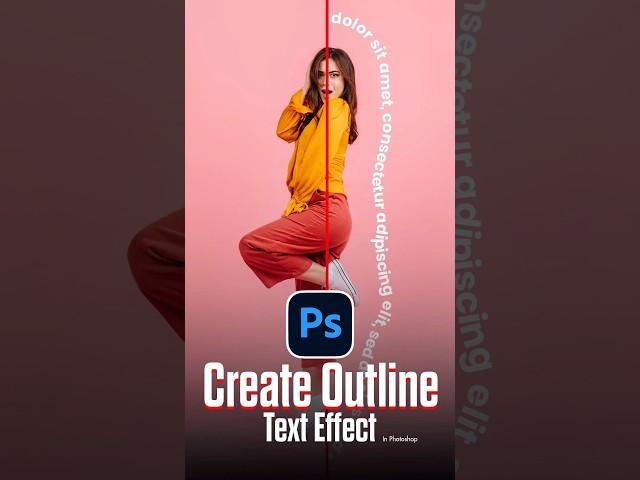 Create Outline Text Effect In Photoshop  #photoshop #adobephotoshop #photoshoptutorial
