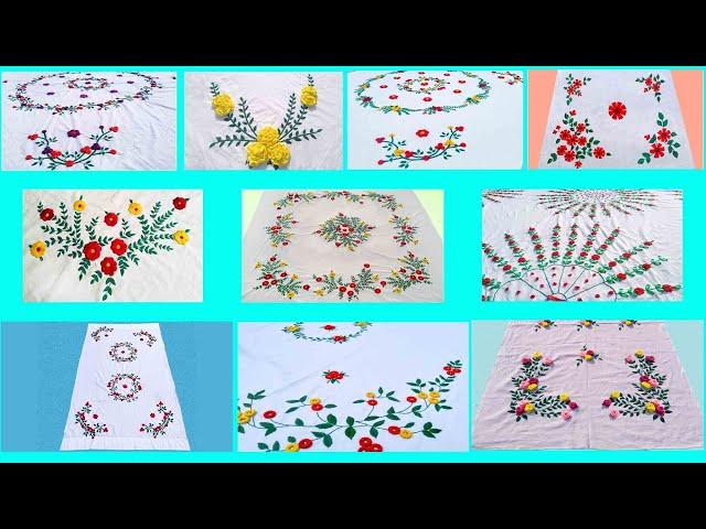 Beautiful Hand Embroidery Designs Collection || Bedseet , Parda and Table Cloth Designs ||