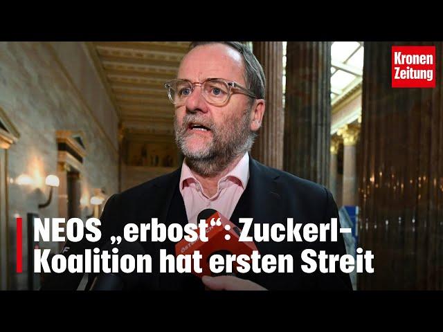 NEOS „erbost“: Zuckerl-Koalition hat ersten Streit | krone.tv NEWS