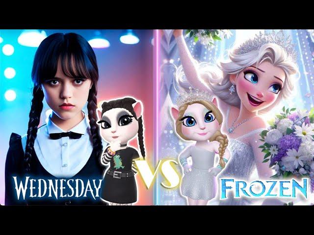 My talking Angela 2 | Frozen | Elsa VS Wednesday | cosplay