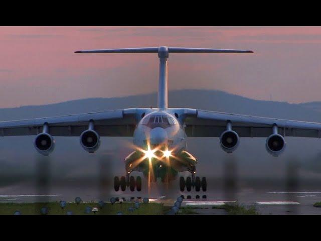 Brno Airport, Land  off Ilyushin IL-76, later quite dramatic(long) take off, 11.7.2009