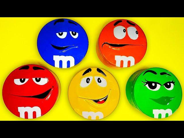 Satisfying Video | Big Unpacking Rainbow Chocolate M&M'S Candy From Glossy Containers ASMR