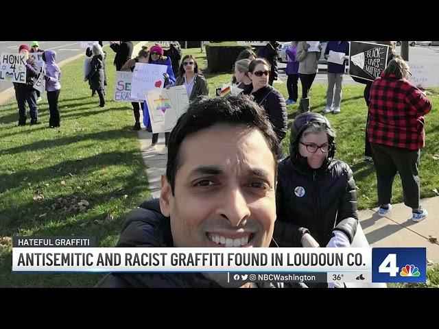 Residents Stand Against Antisemitic, Racist Graffiti in Loudoun County | NBC Washington