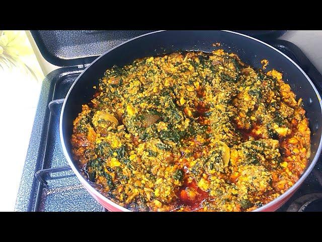 Ghanaian favorite Kontomire stew (PALAVA SAUCE) easy Ghanaian food recipe.