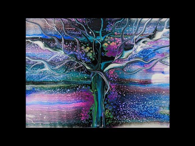 #105 AMAZING TREE SWIPE #10 | FLUID ART | FANTASY LANDSCAPE