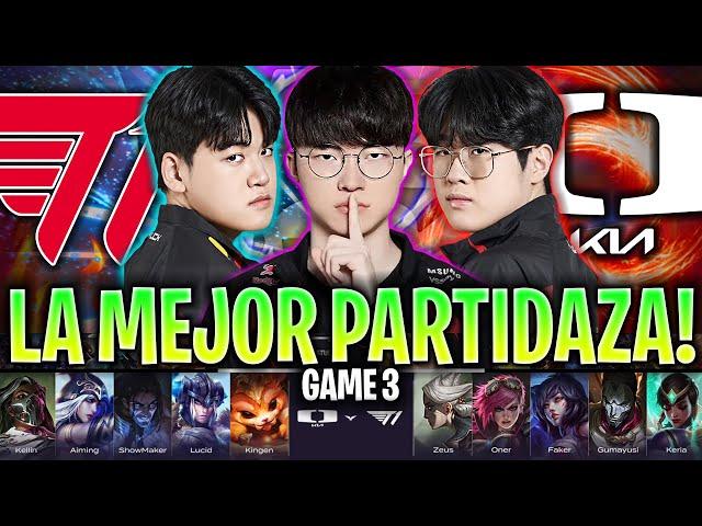 T1 DE FAKER BRUTAL EN LA MEJOR PARTIDA! *MUY ÉPICO* | T1 vs DK Game 3 LCK Summer 2024