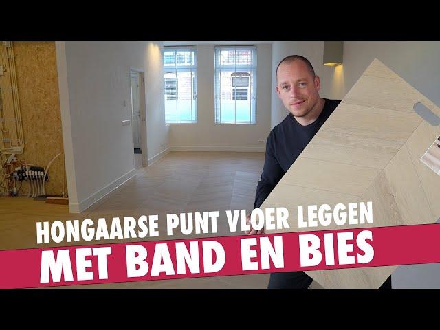 Hongaarse punt vloer leggen met band en zwarte bies | 120 jaar oud huis in Purmerend renoveren