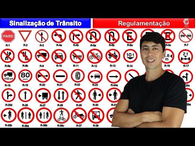 SINALIZAÇÃO DE TRÂNSITO - Significado das placas de Regulamentação - PLACAS DE TRÂNSITO