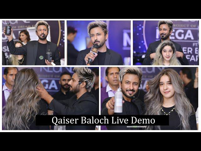 Qaiser Baloch | Gray Highlight |  Hair Cuts & Dye | Live Demo On Stage |