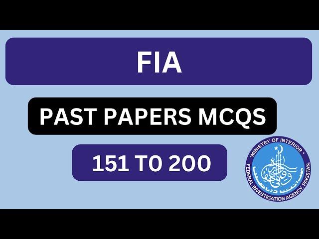 FIA past Papers MCQS |fia test preparation 2022