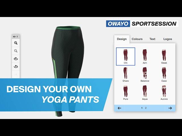 Design your own yoga pants with the owayo 3D Designer