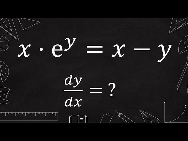 derivative of x*e^y = x-y (implicit differentiation)