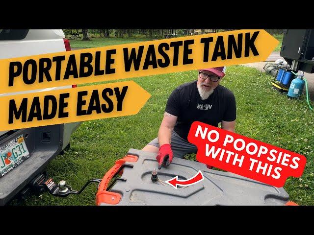 How to use a rv portable waste tank IN 6 MINUTES! Camco Rhino Waste Tote Step-By-Step