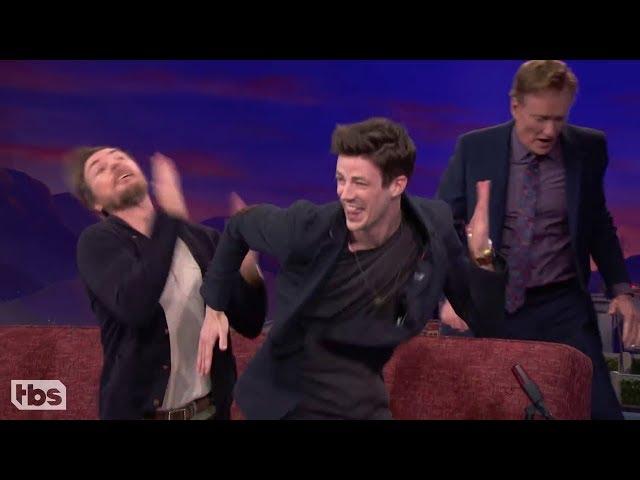 Grant Gustin Doing The Flash Run on Conan