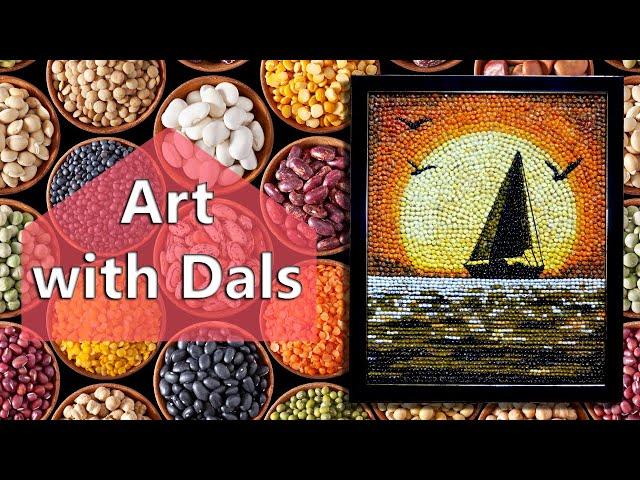 DIY Art Projects / Easy Mosaic Art with Beans / Painting Tutorial For Beginners Step By Step