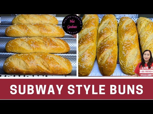 Subway Style Bread Buns from Scratch | Foot Long Buns | Soft & Fluffy Buns