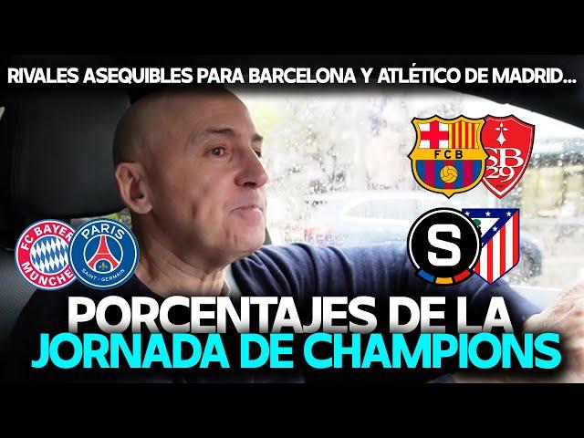 BARCELONA vs BREST, SPARTA PRAGA vs ATLÉTICO DE MADRID, BAYERN vs PSG... PORCENTAJES CHAMPIONS